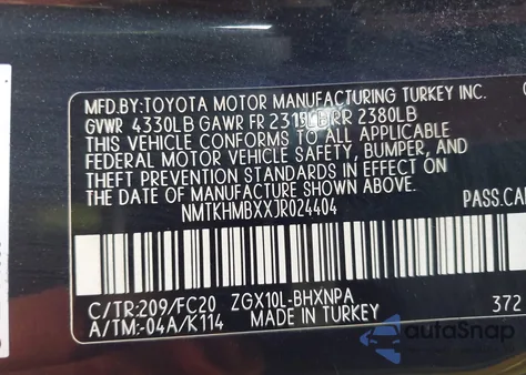 2018 Toyota C-Hr Xle Premium z USA, uszkodzony, nr VIN NMTKHMBXXJR024404